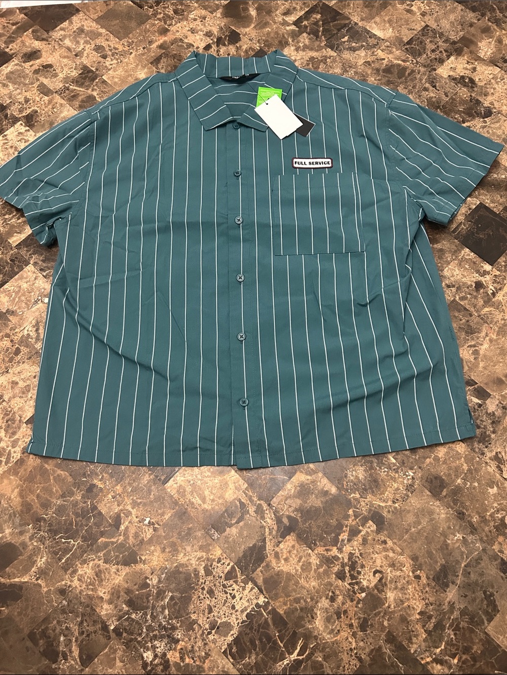 NWT 🆕 Jackson Boys Teal Stripe Short-Sleeve Button-Up Shirt